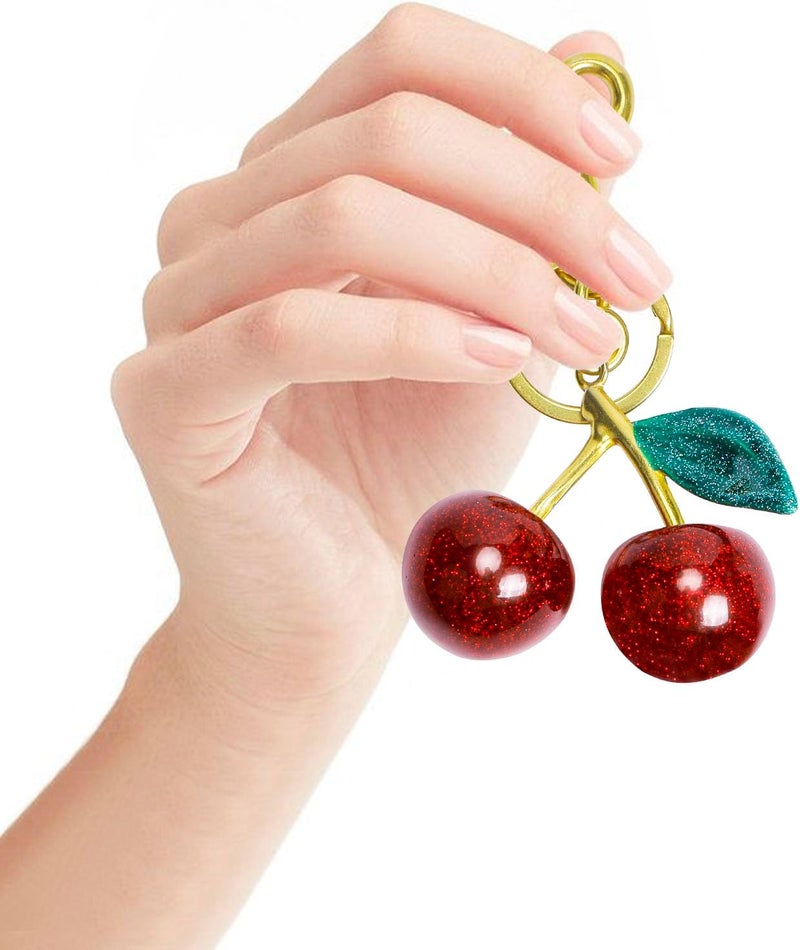 FASTFAIRY Keychain Cherry Bag Charms Purse: Key Chains Women Cute - Car keyrings leather handbags - Valentines Day Gifts - Image 4